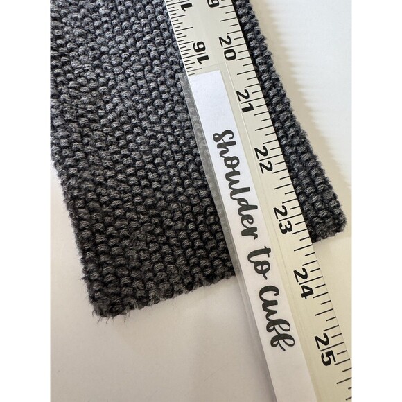 Free People Womens Small Gray Textured Knit Moto Sweater Jacket Cotton Zip Up - Picture 14 of 16